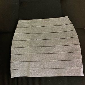 Express NEW Bandage Skirt Shimmer Gray M NYE